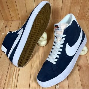 Nike SB Zoom Blazer Mid Navy Blue White Red Shoes